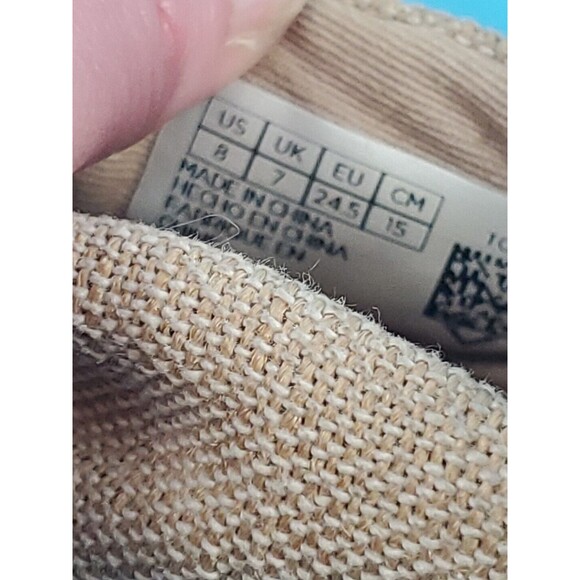 Toms  Toddlers Canvas Sneakers Shoe  Sz 8 Hook Loop Tan Fabric Unisex - Picture 10 of 11